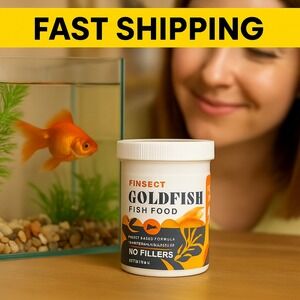 FINSECT Goldfish Fish Food –‎ 3 oz – Insect-Based Formula with Spirulina